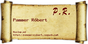 Pammer Róbert névjegykártya